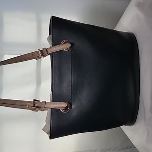 Michael Kors black bucket bag.